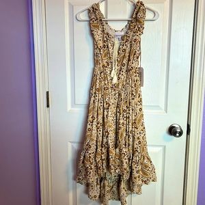 Shyanne XS high-low Western dress. Mustard paisley dark yellow.  New with tags.